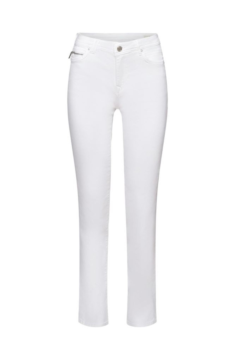 EDC Edc Jeans Mit Reisverschlussdetail Weis S23 033Cc1B306 C100 White Jeans