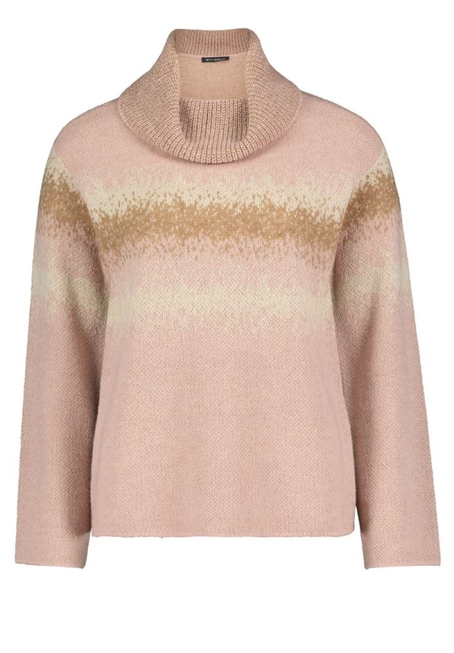 Betty Betty Barclay Strickpullover Groser Kragen Rosa S22 57881212 4972 Patch Rose Pullover