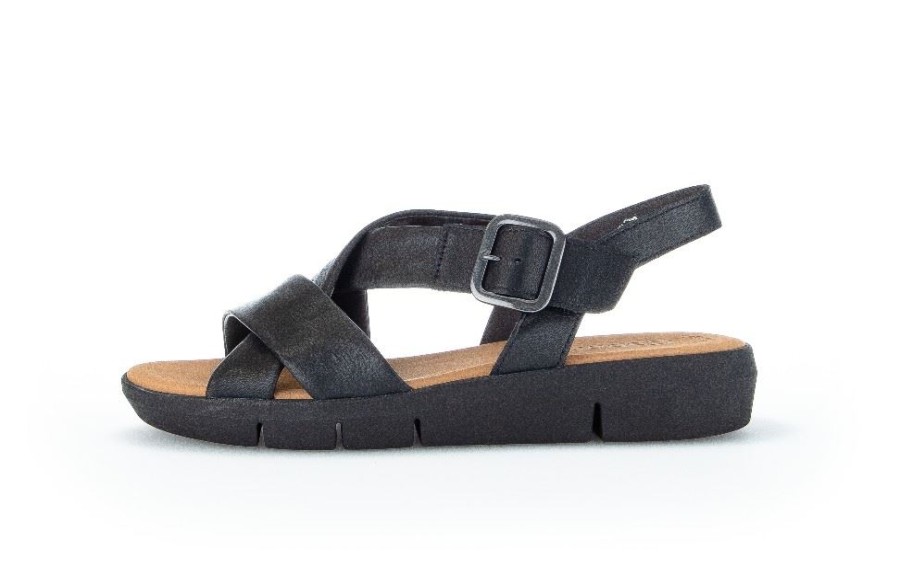 Gabor Gabor Plateau Sandale Leder S12 84.603.27 Schwarz Sandalen