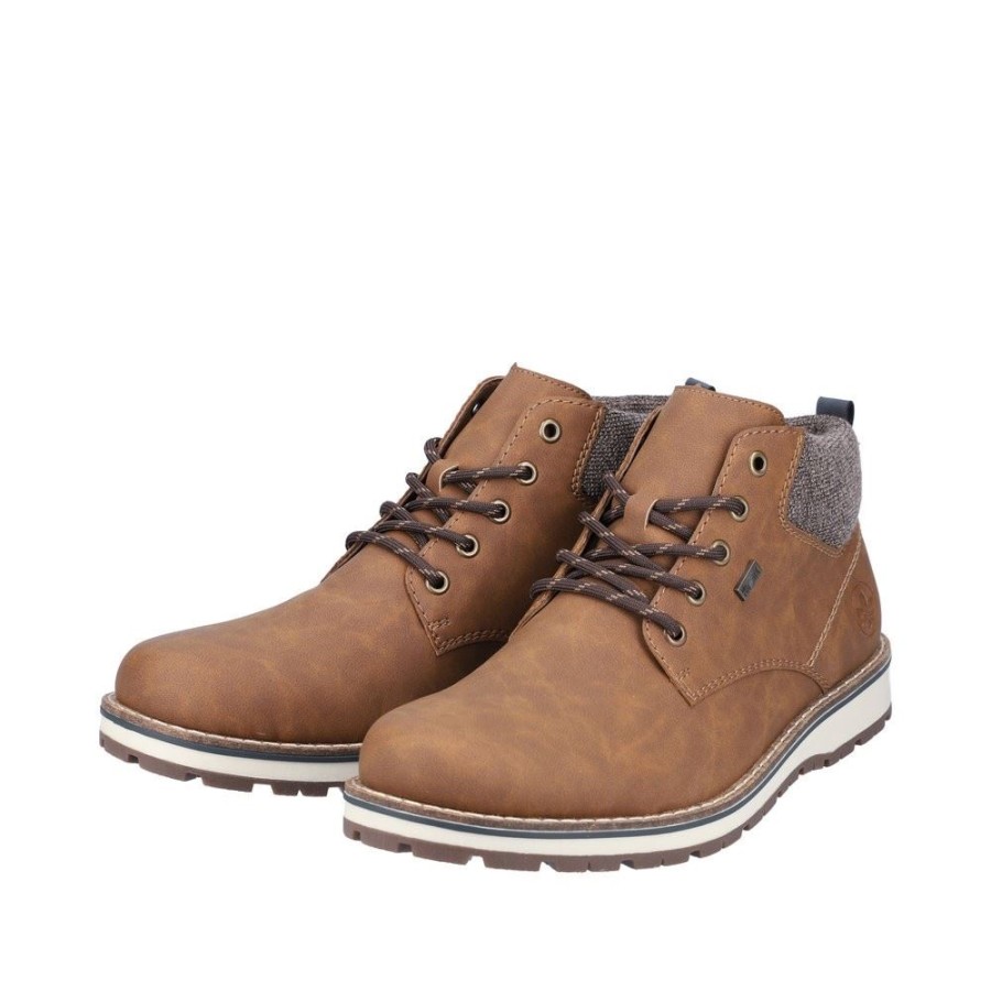 Rieker Rieker Antistress Herren Schnurschuh Tex- Membran Warmfutter Schurwolle Braun S22 38419-24 Mandel/Braun/Na Stiefel