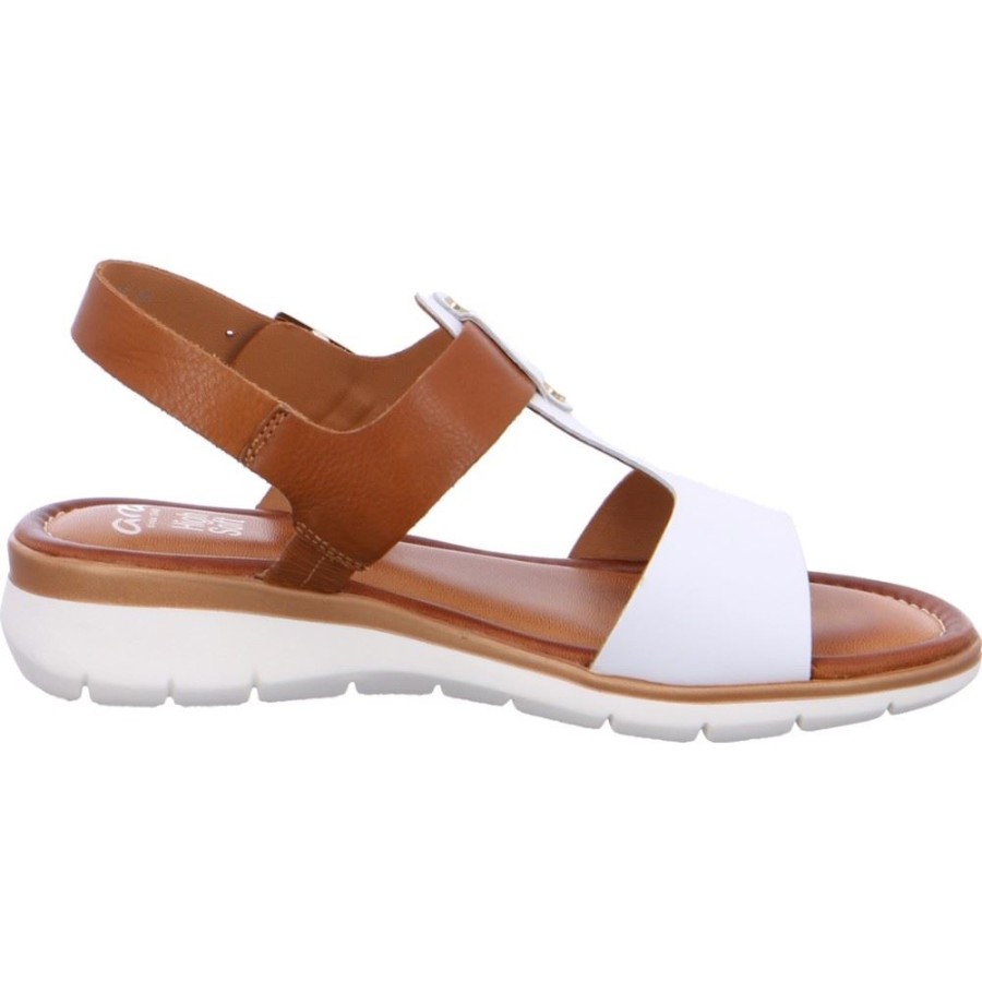 ara Ara Sandale Kreta Weis-Cognac 1223610-06 Weiss Sandalen