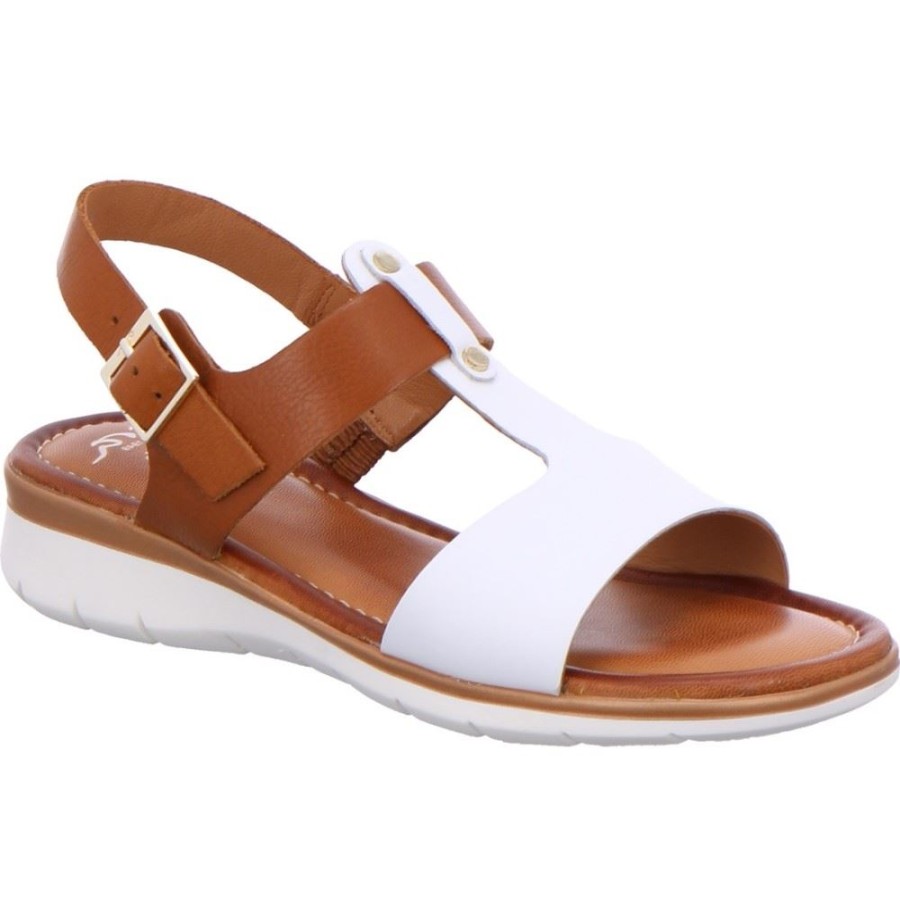 ara Ara Sandale Kreta Weis-Cognac 1223610-06 Weiss Sandalen