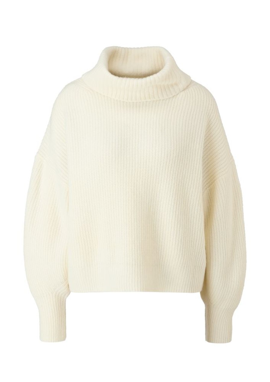 s.Oliver S.Oliver Damen Strickpullover Wollmix Rollkragen Weis Gelb S22 2121163 1491 Yellow Pullover