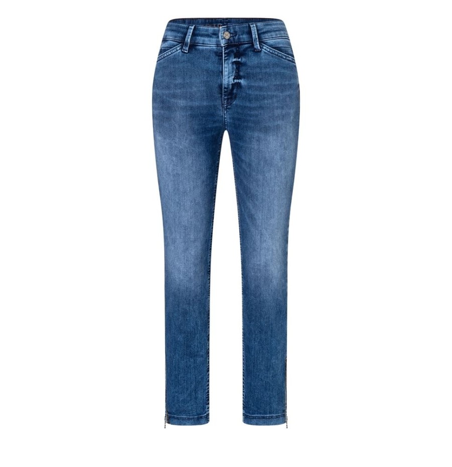 MAC Mac Jeans Dream Chic Glam Zip Five- Pocket - Style Verkurzte Lange Blau S23 035554719B D691 Random Blu Jeans