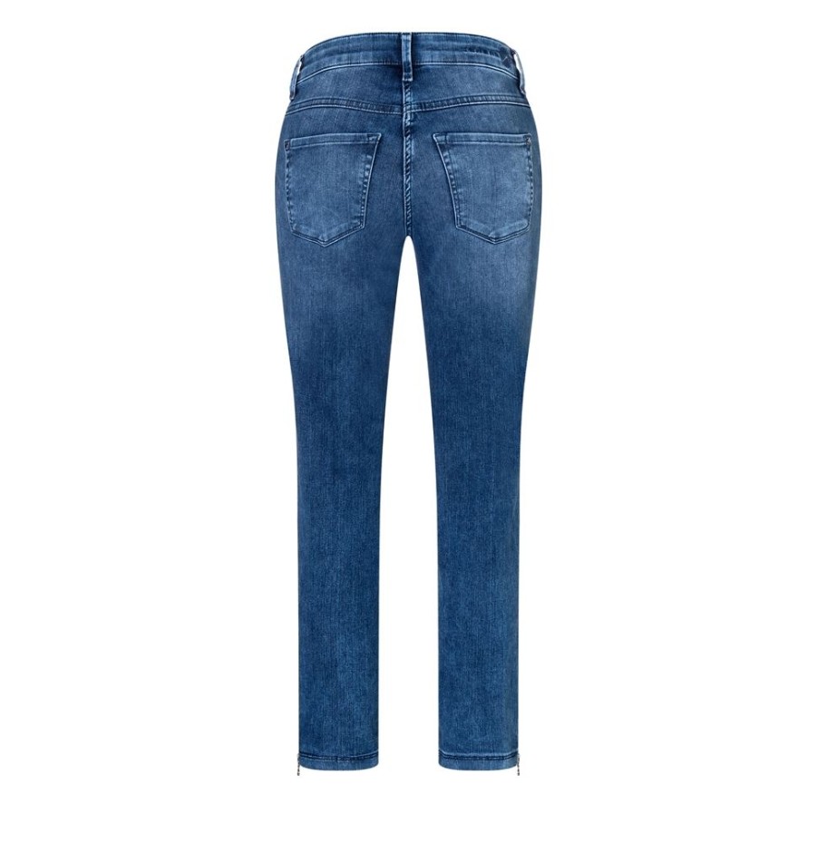 MAC Mac Jeans Dream Chic Glam Zip Five- Pocket - Style Verkurzte Lange Blau S23 035554719B D691 Random Blu Jeans