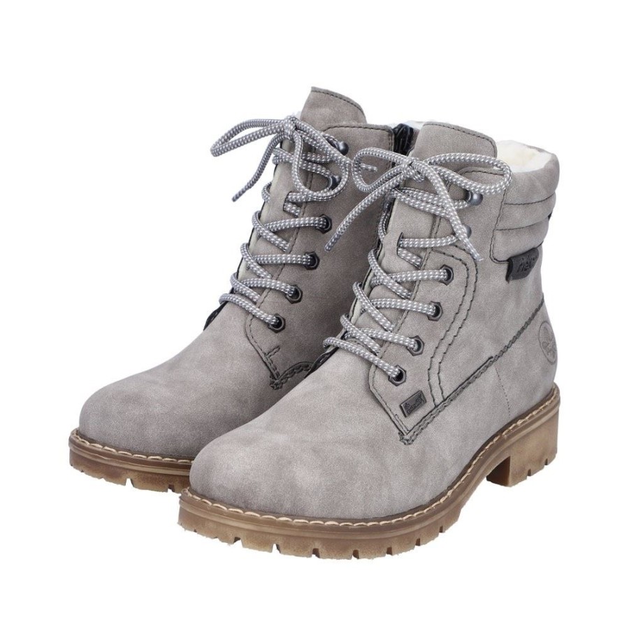 Rieker Rieker Antistress Damen Schnurboot Schnurstiefelette Tex- Membran Warmfutter Grau S22 Y9125-40 Grey/Anthrazit Stiefel