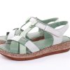 Andrea Andrea Conti Sandale Leder Keilabsatz Grun S12 18836041009 Peppermint Sandalen