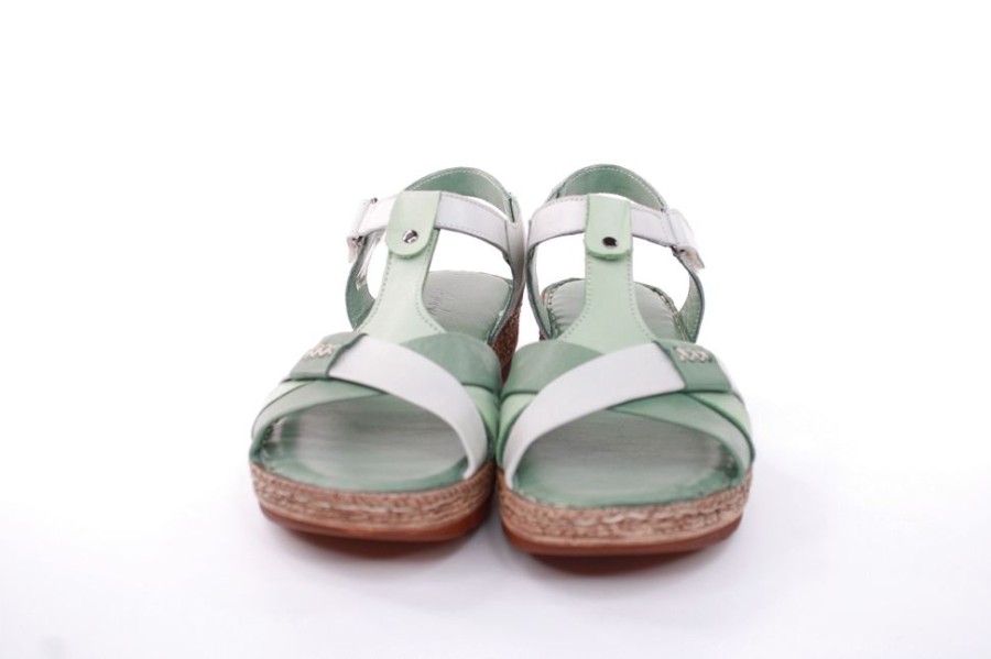 Andrea Andrea Conti Sandale Leder Keilabsatz Grun S12 18836041009 Peppermint Sandalen