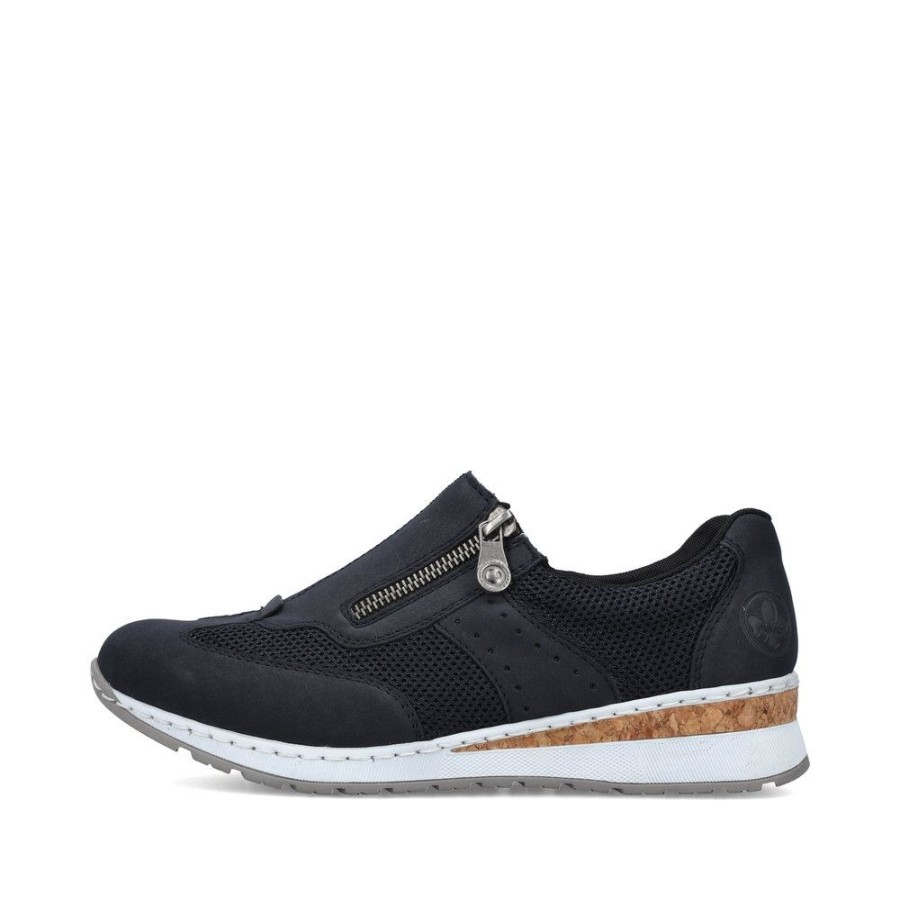 Rieker Rieker Antistress Damen Slipper Keilabsatz Blau S13 54474-14 Pazifik/Navy Slipper