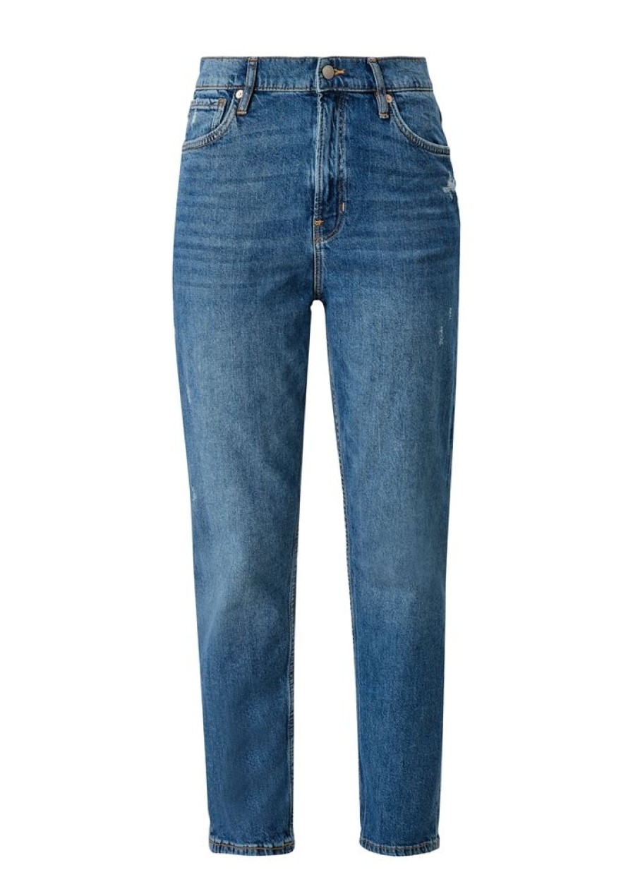 QS Qs Designed By 7/8 Jeans Destroyed Details Relaxed Fit Blau S12 2115844 57Z2 Blue Jeans