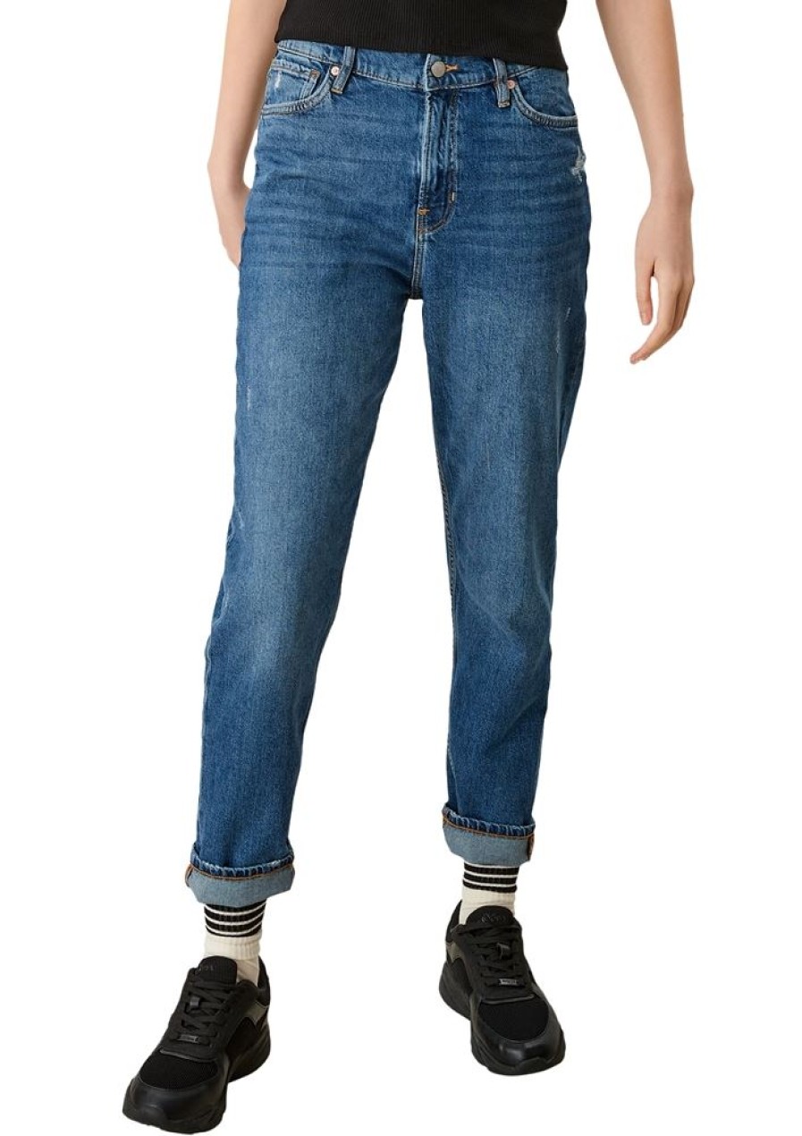 QS Qs Designed By 7/8 Jeans Destroyed Details Relaxed Fit Blau S12 2115844 57Z2 Blue Jeans