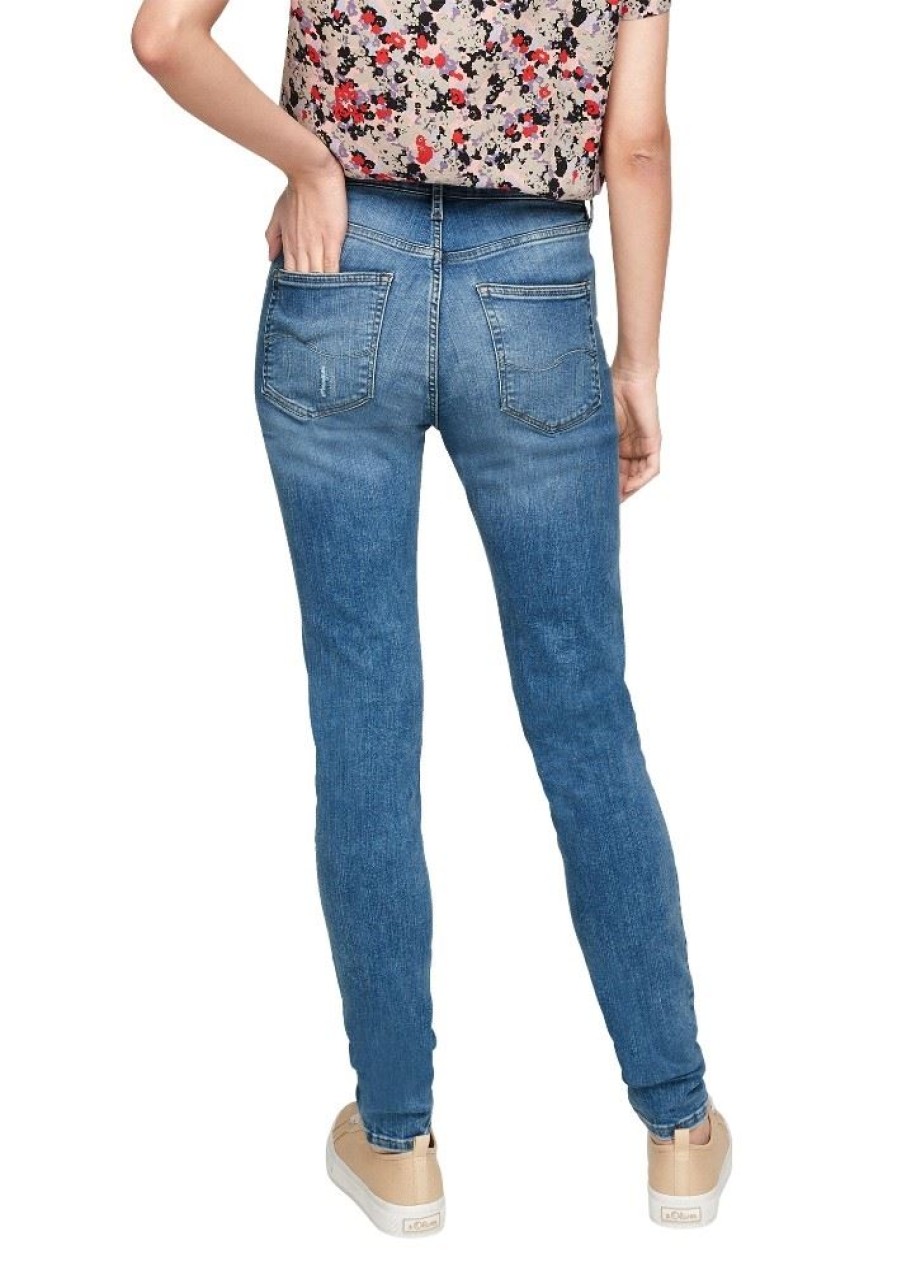 QS Qs Designed By Skinny Jeans Knopfleiste Blau 2062809 55Z4 Blue Stret Jeans