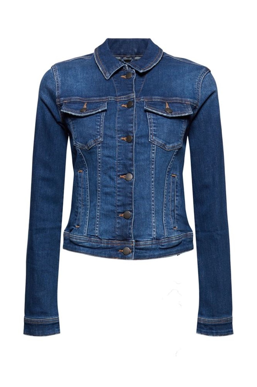 EDC Edc Jeansjacke Im Used-Look, Organic Cotton Denim Nos 991Cc1G301 Blazer