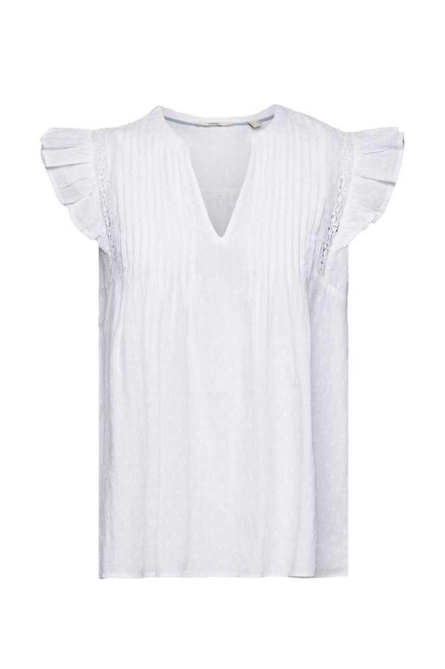 Esprit Esprit Armellose Bluse Aus Swiss Dot, 100 % Baumwolle Weis S23 043Ee1F306 E100 White Bluse