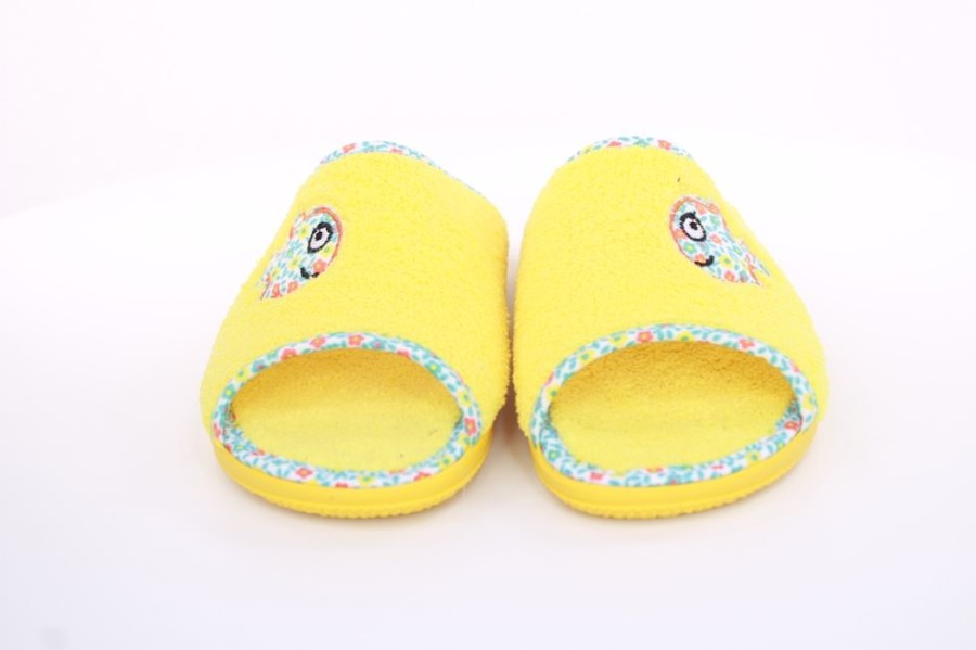 s`knöpfli S`Knopfli Damen Pantolette Hausschuh Frottee Fisch- Motiv Gelb S13 X27462 Lemon Hausschuhe