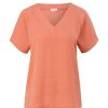 s.Oliver S.Oliver Blusenshirt Mit V-Ausschnitt Orange,Grun,Blau S13 2129455 T-Shirt