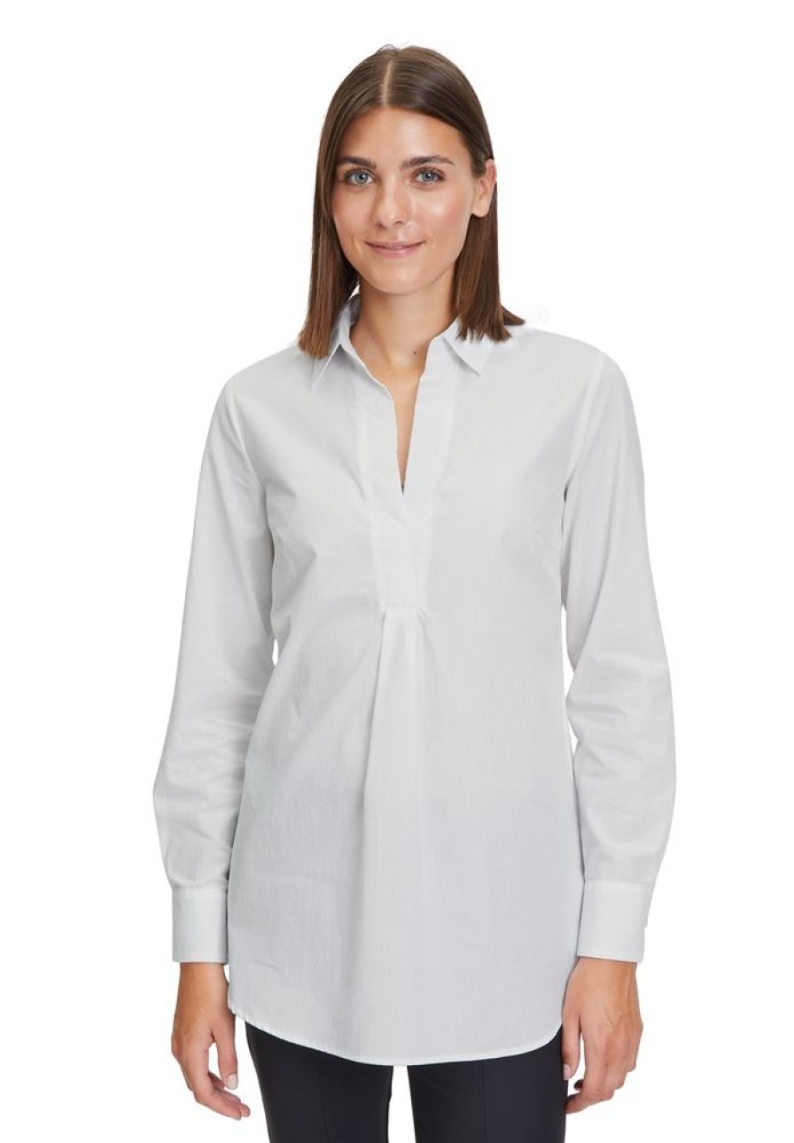 Betty Betty Barclay Bluse Langarm Hemdkragen S23 86311094 1000 Bright Whi Bluse