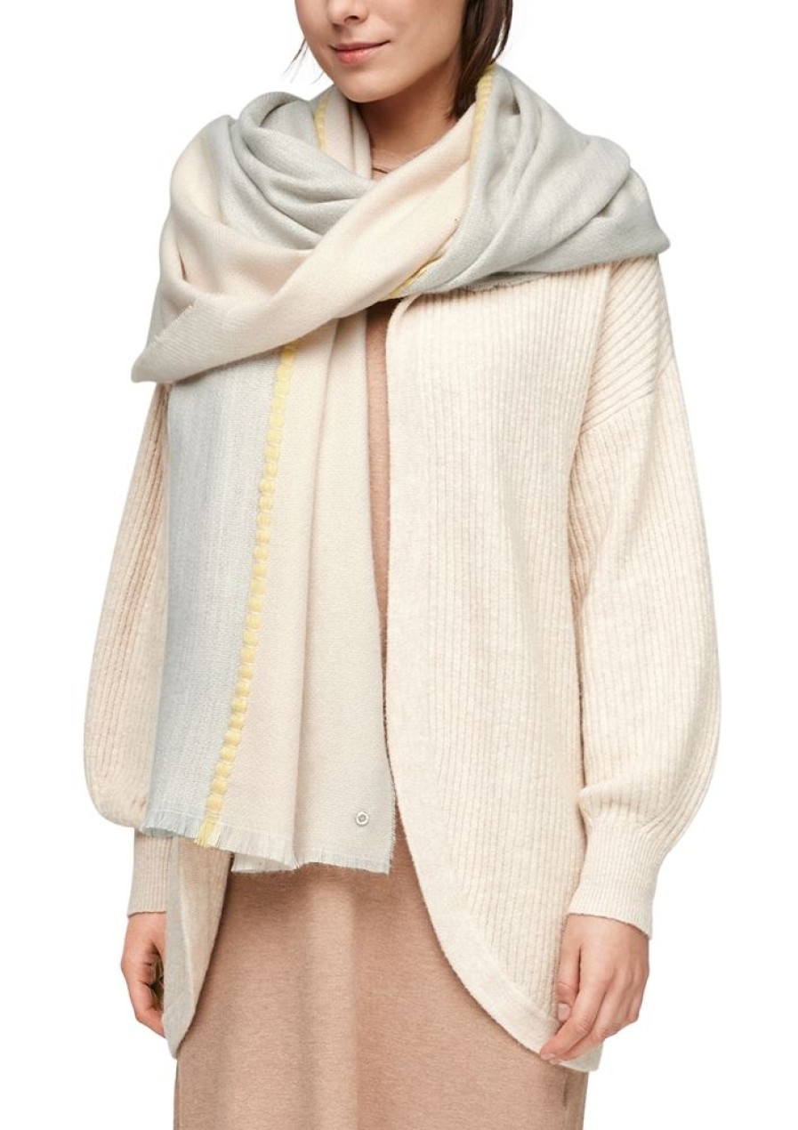 s.Oliver S.Oliver Damen 201.10.012.25.277.2056622 Winter-Schal, Beige(81G1) 81G1 Beige Stri Accessoires