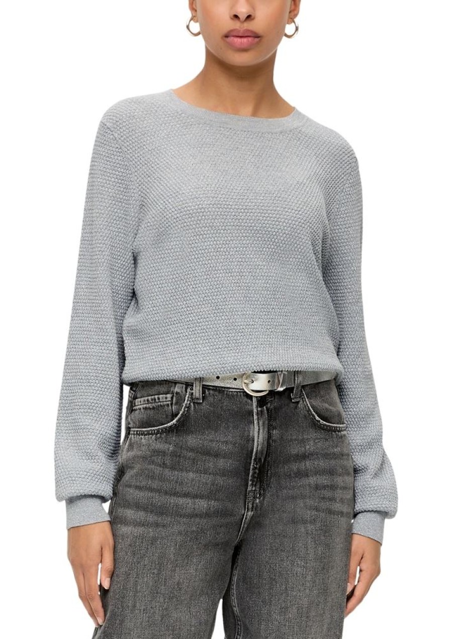 QS Qs By S.Oliver Strickpullover S23 2137906 99W0 Grey/Black Pullover