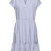 ESPRIT Esprit Sommerkleid Streifenmuster Volantsaum Weis S12 052Ee1E343 E112 Off White Kleid