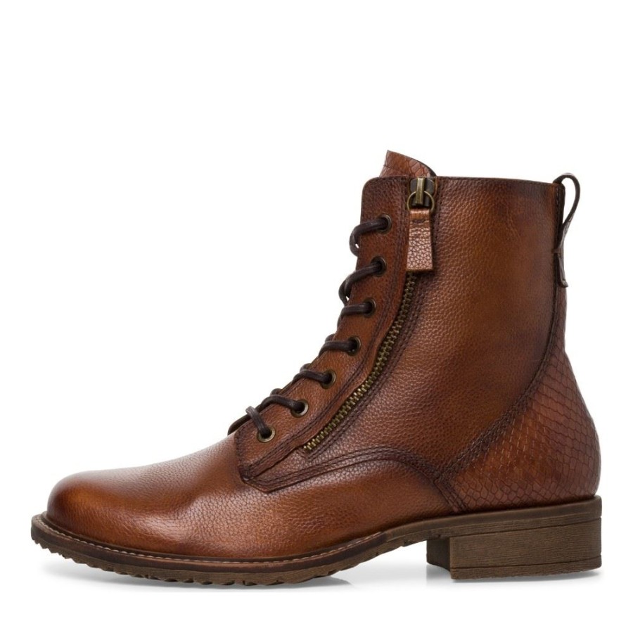 Tamaris Tamaris Schnurstiefelette Leder Braun Cognac S22 1-1-25211-29 393 Cognac/Snak Stiefel