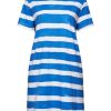 Esprit Esprit Gestreiftes T-Shirt-Kleid 100% Baumwolle Blau S23 053Ee1E320 E102 White 3 Kleid