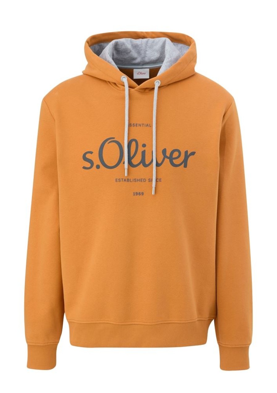 S.Oliver S.Oliver Hoodie Mit Frontprint Orange, Blau S23 2132732 Pullover