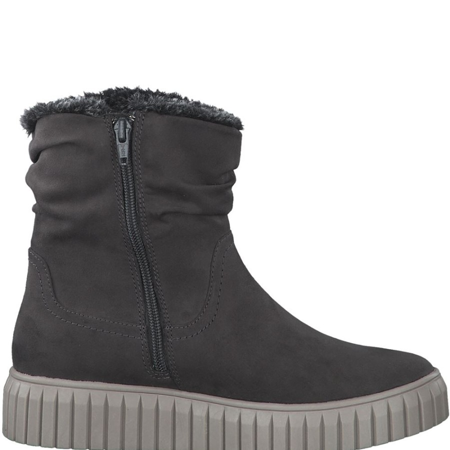 s.Oliver S.Oliver Damen Winterstiefelette Winterboots Warmfutter Plateausohle Grau S22 5-5-26455-29 235 Dk Grey Stiefel