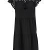 QS Qs Designed By Volantkleid Mit Broderie Anglaise Schwarz S13 2125550 9999 Grey/Black Kleid