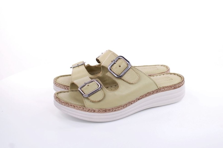 PETER Peter Erikson Damen Pantolette Leder Comfort- Fusbett Blau, Grun S13 231539 Pantoletten