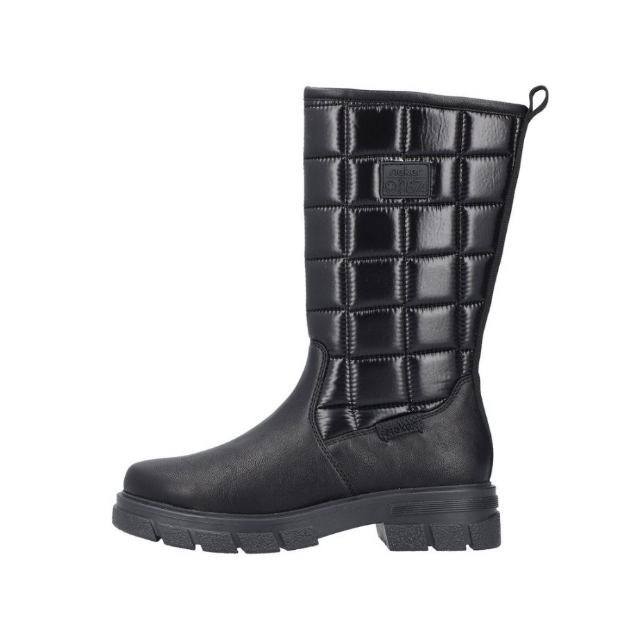 Rieker Rieker Damen Stiefel Warmfutter Gesteppter Schaft Schwarz S23 Z9172-00 Schwarz/Schwarz Stiefel