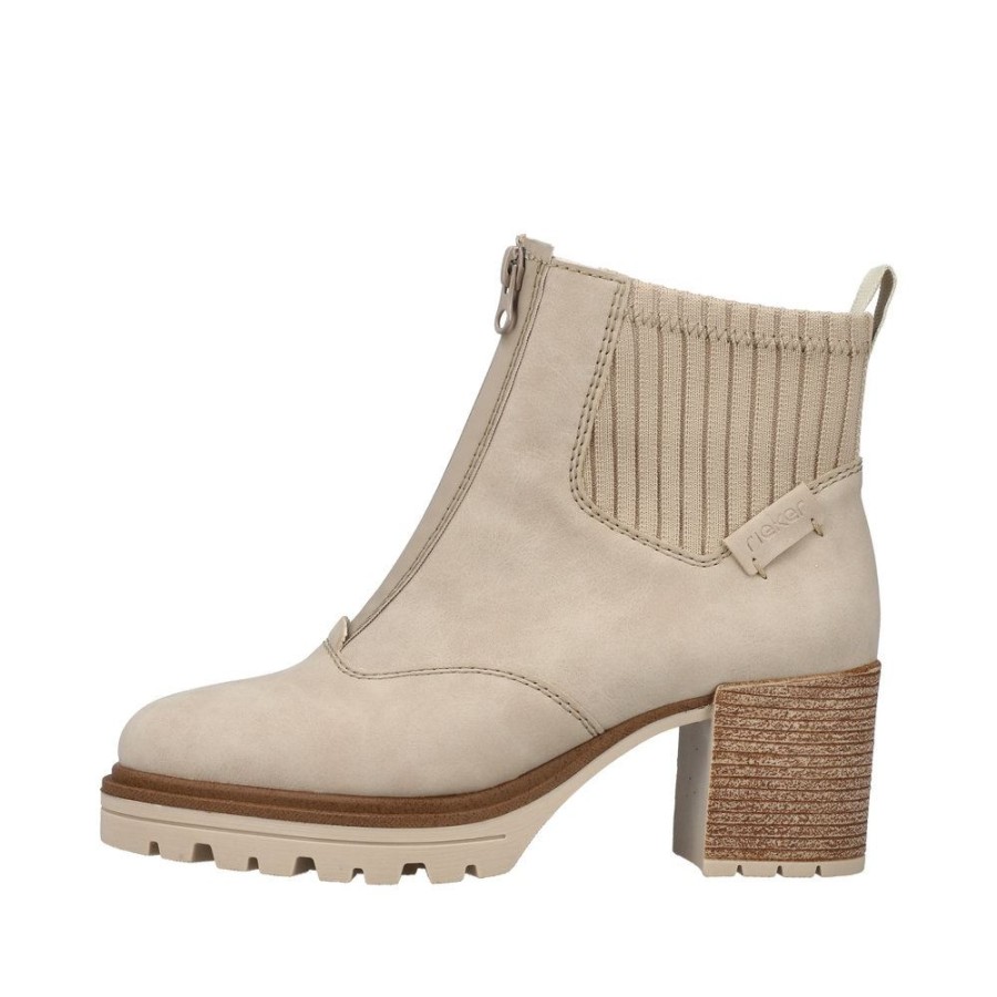 Rieker Rieker Damen Stiefeletten Mit Warmfutter In Beige S23 Y9050-62 Ginger/Ginger Stiefel