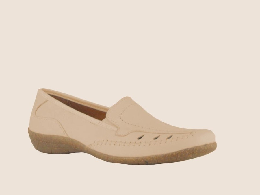 Aco Aco Slipper Sabine 14 Leder Weis Beige 281/2574 2166 Beige Slipper