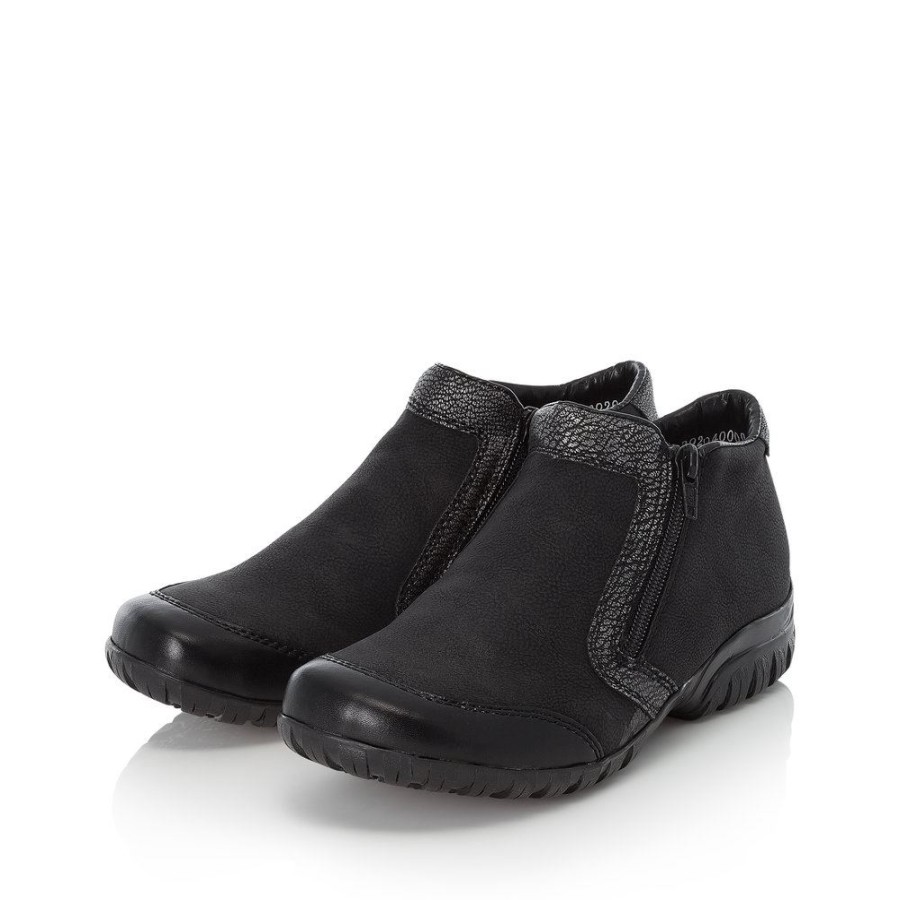 Rieker Rieker Antistress Stiefelette Reisverschluss Schwarz S21 L4659-00 Schwarz/Schwarz Stiefel