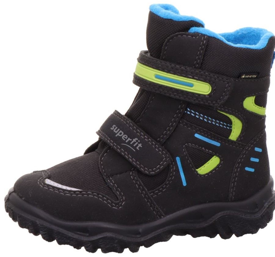 superfit Superfit Husky Boots Mit Klettverschluss, Gore-Tex Membrane, Wechselbare Einlegesohle; S23 1-809080-0200 Schwarz/Blau Stiefel