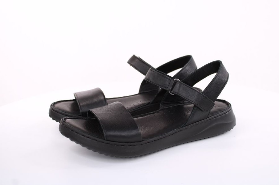 PETER Peter Erikson Damen Sandale Leder Comfort- Fusbett Blau, Schwarz S13 231521 Sandalen