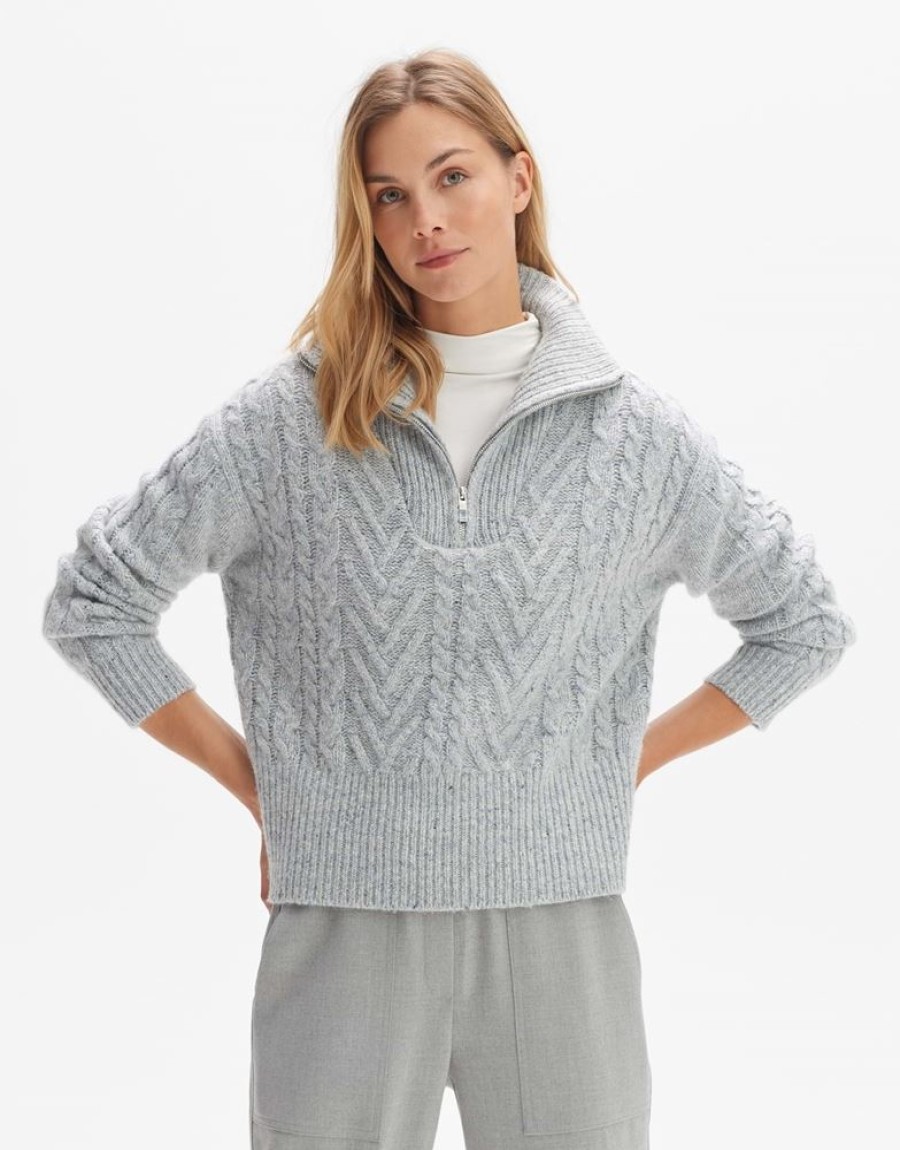 Opus Opus Strickpullover Potuza Grau S23 10218611741220 8056 Hazy Fog M Pullover