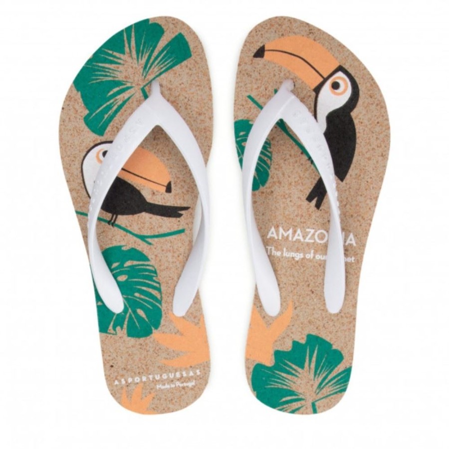 ASPORTUGUESAS Asportuguesas Zehentrenner Flipflop Kork Nachhaltig Kautschuk P018116000 Natural/White Pantoletten