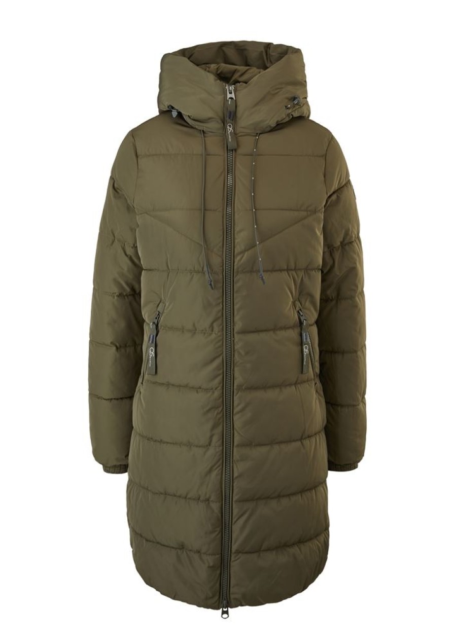 QS Qs Designed By Parka Steppmuster Kapuze Grun, Schwarz S22 2115528 7934 Green Jacke