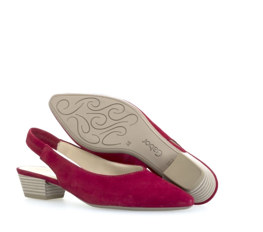 Gabor Gabor Slingpumps Samt Rot 25.630.15 Rubin Sling