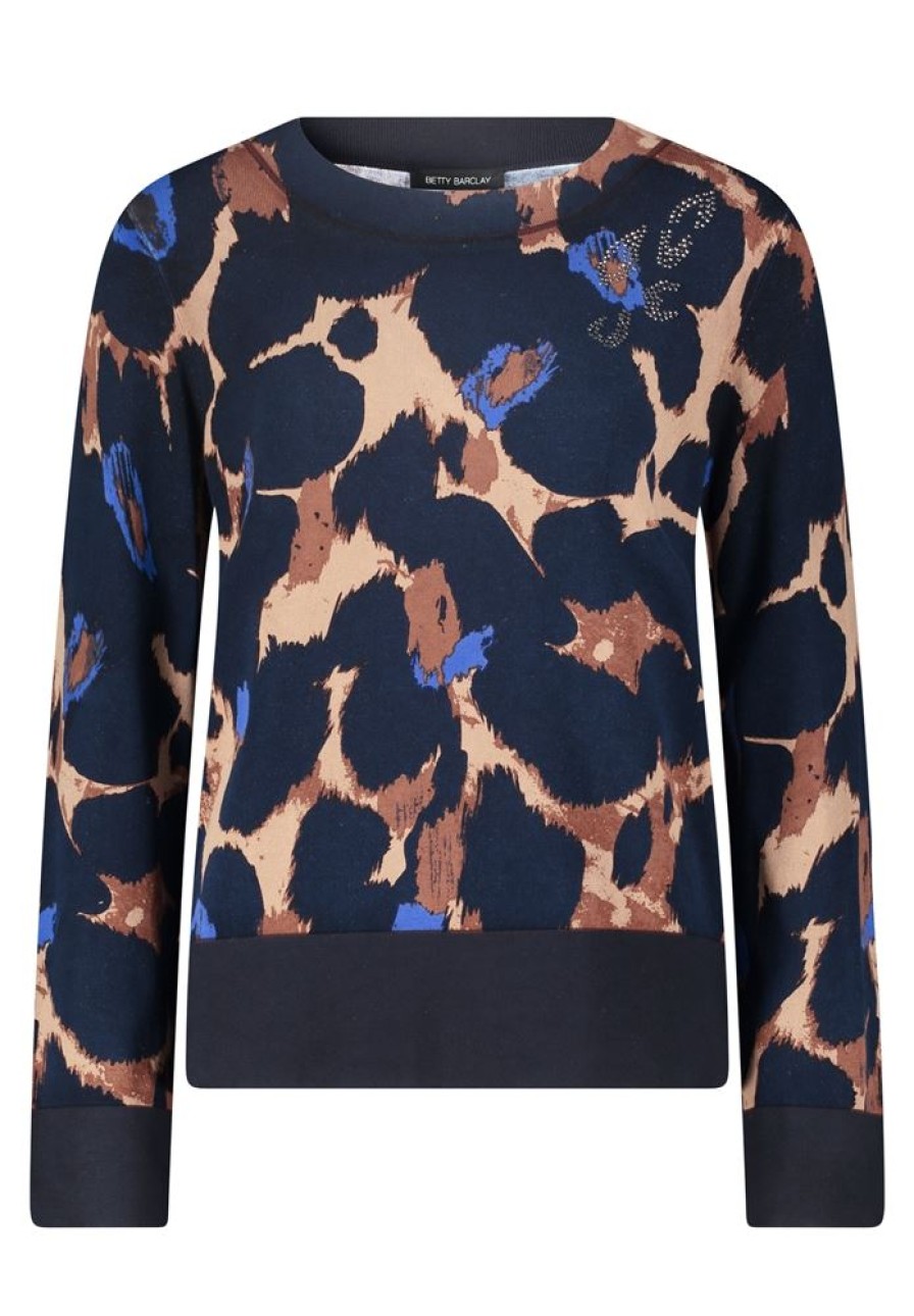 Betty Betty Barclay Feinstrickpullover Allover- Print Blau S23 59612152 8877 Dark Blue Pullover