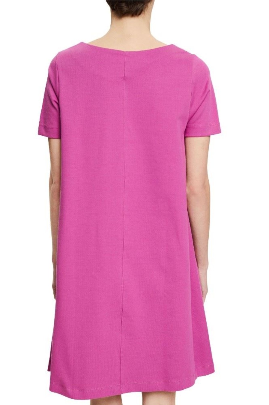 ESPRIT Esprit Ausgestelltes T-Shirt-Kleid Aus Bio-Baumwoll-Mix 032Ee1E325 E661 Pink Fuchs Kleid