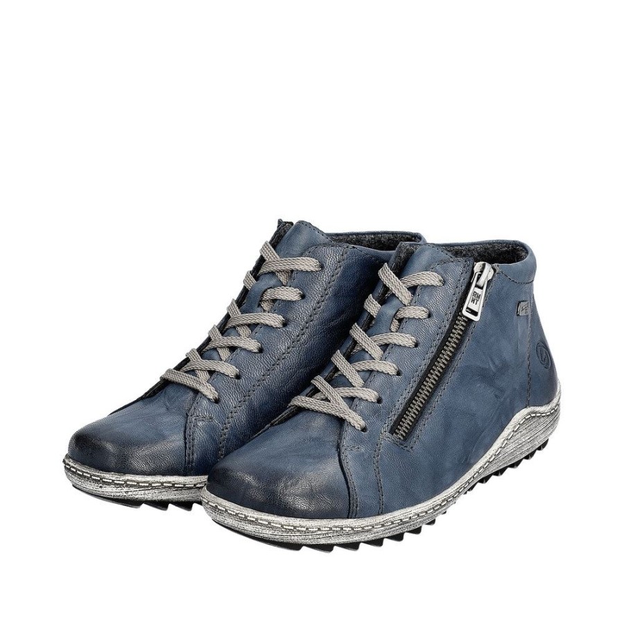 Remonte Remonte Damen Sneaker High Schnurschuh Leder Tex- Membran Wechselfusbett Blau S23 R1470-16 Baltik/Royal Stiefel