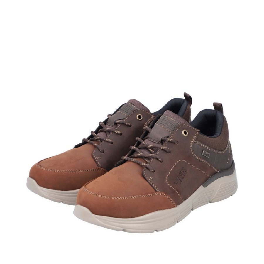 Rieker Rieker Herren Schnurschuhe Wechselfusbett, Echtes Leder, Extraweite Braun S23 B5000-23 Noce/Cigar/Moro Sneaker