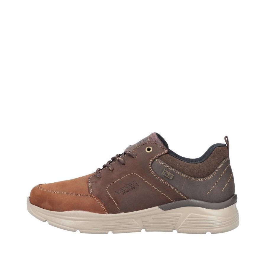 Rieker Rieker Herren Schnurschuhe Wechselfusbett, Echtes Leder, Extraweite Braun S23 B5000-23 Noce/Cigar/Moro Sneaker