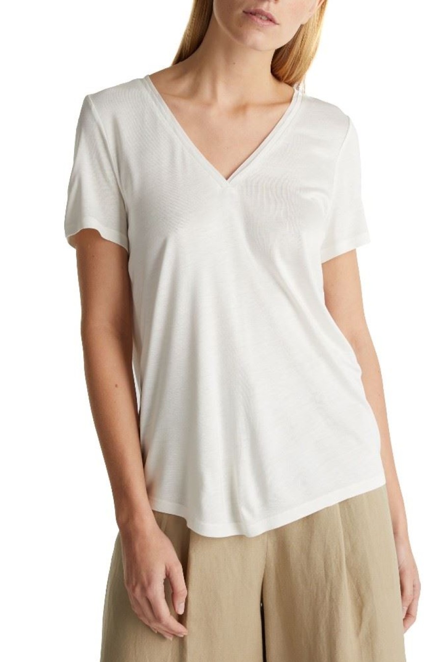 Esprit Esprit T - Shirt Viskose 030Eo1K320 E110 Off White T-Shirt