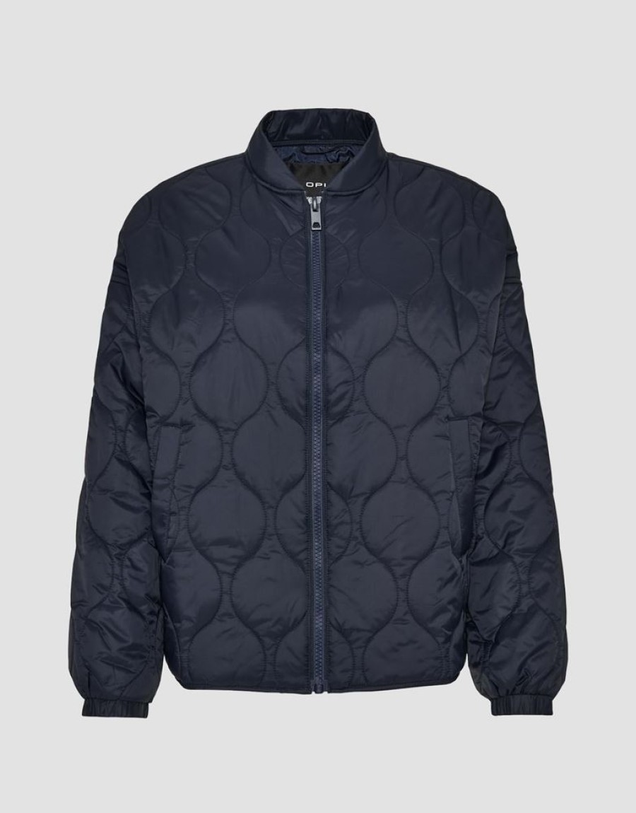 OPUS Opus Steppjacke Jamine Bright No Duck Down Stehkragen Blau S13 10010611098174 60020 Coal Blue Jacke