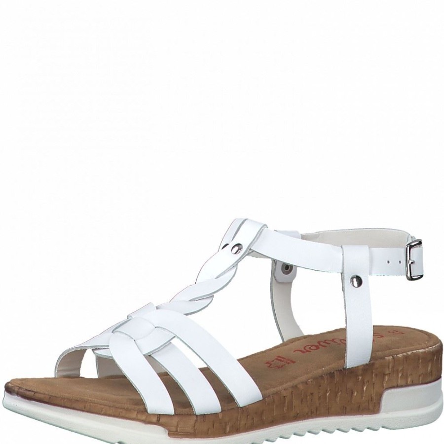 s.Oliver S.Oliver Sandale Keilabsatz 5-5-28205-26 100 White Sandalen