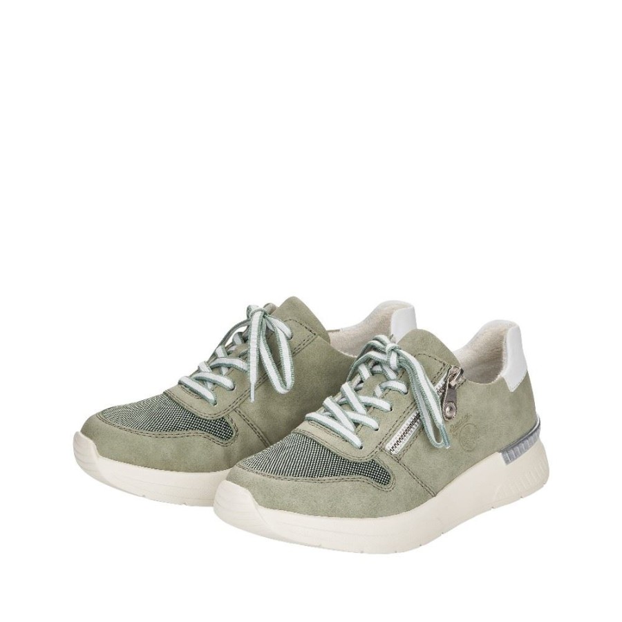 Rieker Rieker Antistress Damen Sneaker Reisverschluss Wechselfusbett Grun S12 N4730-52 Pistazie/Mint/W Sneaker