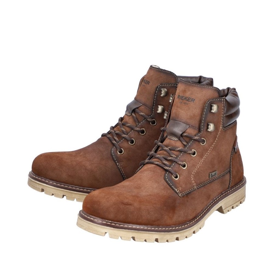 Rieker Rieker Herren Schnurstiefel Komfortweite Tex-Membran Braun S23 F3650-24 Fuchs/Wood/Toff Stiefel